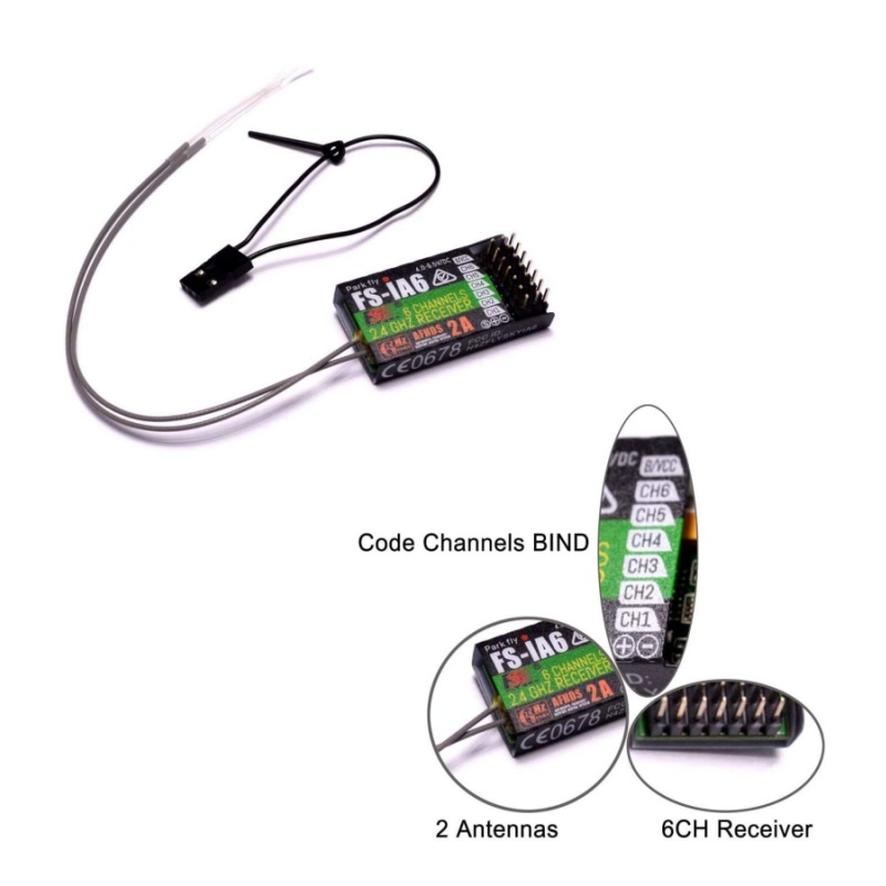 Fpv Drone Antenna - Ricevitore Flysky FS-IA6 6CH doppia antenna